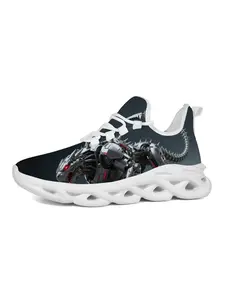 Exclusive Recommendation Mechanical Dragon Print Men's Casual Shoes, Futuristic Art Style Fashion, Vibrant Design, Streetwear Essential