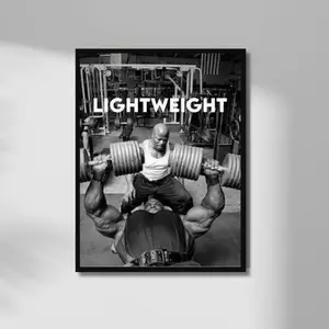 Ronnie Coleman Poster - Lightweight Baby - Yeah Buddy - Ronnie Coleman - Mr Olympia - Weightlifting - Bodybuilding - Gym - Gym Poster Decor Decoration