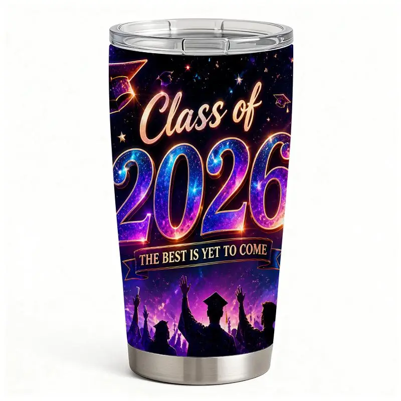 20oz Class of 2026 Graduation Space Galaxy Stars Tassel Stainless Steel Tumbler Mug - Portable Vacuum Insulated Double-Wall Flask with Lid, Kitchenware Drinkware for Coffee, Iced Tea, Ideal Graduation Gift for Backpacks-Carry Use