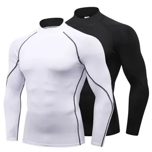 2 Pack Men's compression shirts thermal long sleeve Undershirt Turtleneck Gym workout tops for Men Running Basketball Athletic Base Layer gym shirts Sports Clothes Sports Apparel