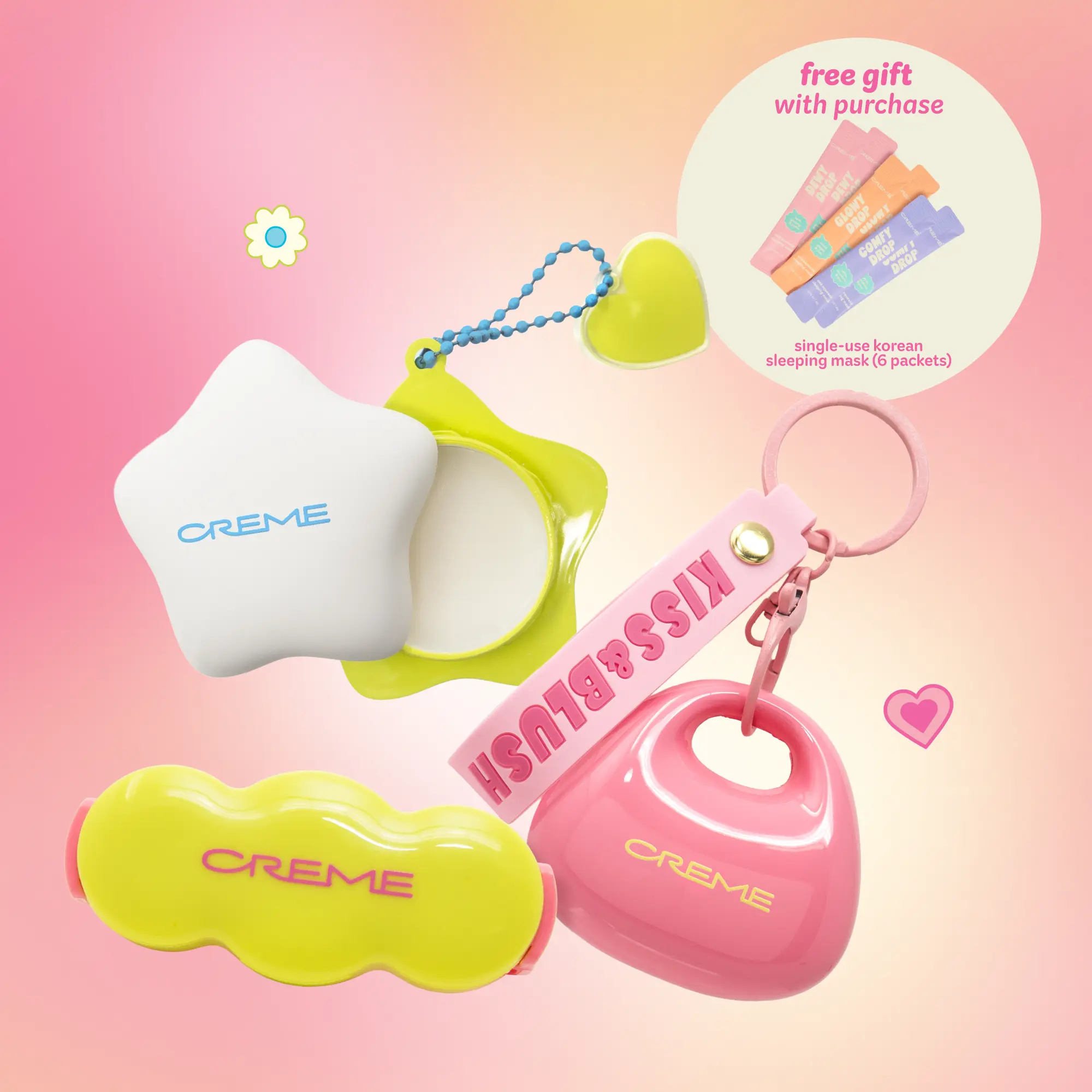 The Crème Shop Carry Me Lip Bundle - Includes 3 Lip Products, Lip Gloss and Balm Set, Hydrating, Tinted, Radiance Shimmer, Cheek and Lip Duo