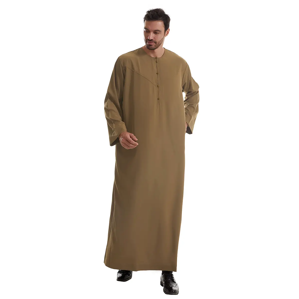 Muslim Mens Round Necek Short Sleeve Saudi Arab Wholesalethobe Islamic Dubai Robe