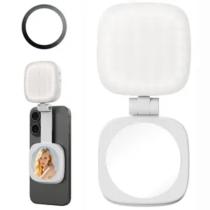 Magnetic Selfie Light Compatible with iPhone Magsafe – Magnetic LED Ring Light with Mirror, Foldable Phone Fill Light for Selfies, Photography, Makeup, Vlogs, TikTok, Video Recording #SummerVibes