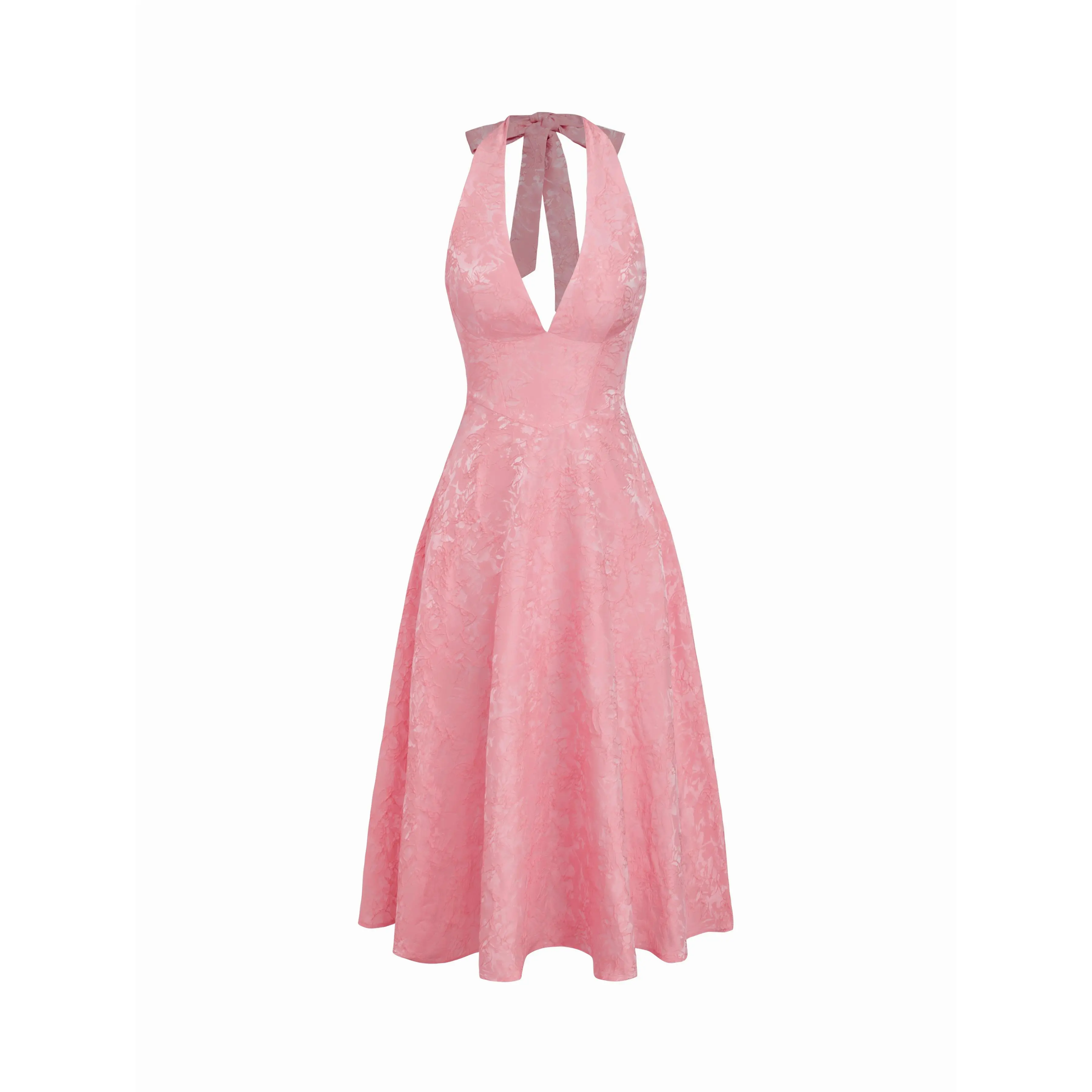 Cider Jacquard Halter Neckline Floral Lace Up Maxi Dress - TikTok Shop Cider Jacquard Halter Neckline Floral Lace Up Maxi Dress - TikTok Shop