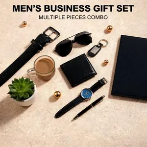 6-in-1 Men’s Luxury Gift Set | Watch, Belt, Wallet, Sunglasses, Pen & Keychain | Perfect Father’s Day Gift for Dad