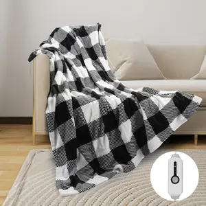 Electric Blanket Throw Size Fast Heating Durable & Warm Flannel, 4 Heating Levels, 3-Hour Smart Auto Shutoff, Suitable for Sofas and Offices, Machine Washable, Ideal Holiday Gift