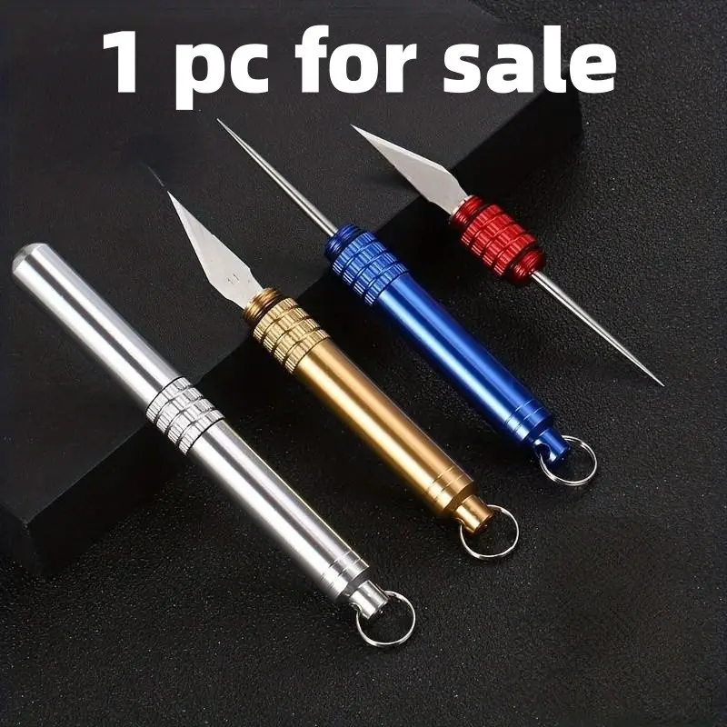 Stainless Steel Toothpick Knife, Portable Durable Outdoor Self-Defense Tool, Keychain Gift, Unboxing Tool, Home Dental Pick, Fixed Blade Surface, Dental Picks Metal