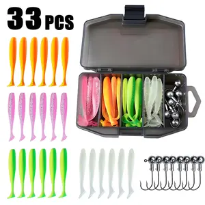 Fishing Lure Kit, 33/70pcs Fishing Lure Set, Fishing Accessories Including T-tail bait, lead hook, a complete set tiktokshopspringglowup,summervibes
