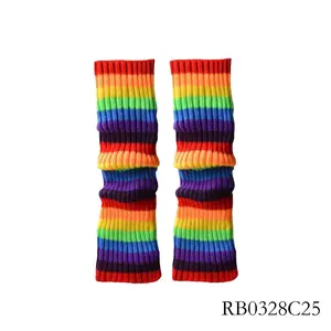 PESENAR Pride Month Rainbow Striped Leg Warmers Pride with Vibrant, Colorful Celebratory Accessories
