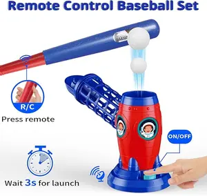Automatic Kids Baseball Pitching Machine with 10 Balls,Birthday Gift for Outdoor & Summer Play for Boys & Man 3+,Electric toy for Hand-Eye Coordination Exercise
