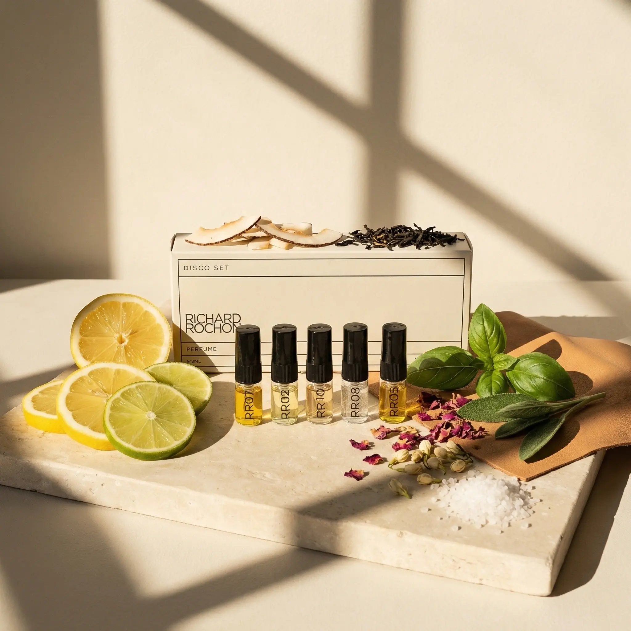 Richard Rochon Disco Kit Track I | Luxury Perfume Discovery Set | 5 x 2ml Fragrance Sampler | Citrus, Floral, Green, Leather | Unisex Perfume Gift Set, Try Before You Buy