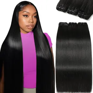 CHICHIFLOW 16A Human Hair Bundles 16-26 Inch Straight Human Hair Unprocessed Brazilian Hair 3 Bundles Quick Weave High Quality 100% Unprocessed Brazilian Remy Virgin Hair Natural Black