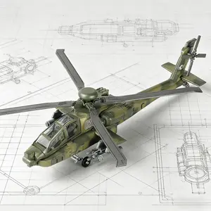 1:72 Scale AH-64 Apache Attack Helicopter Buildable Model Kit DIY Engineering Model Highly Detailed Military Aircraft for Adult Collectors and Hobbyists Perfect DIY Assembly Project Great Gift for Men