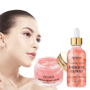 2 bottles of Dragon's Blood Skin Care series moisturizing face cream and essence liquid set, Moisturizing Revitalizing Set, natural extract, deep moisturizing, nourishing and firming skin, gentle care, for all skin types, men and women
