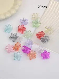 20pcs Colorful Mini Hair Clips, Random Colors, Cute Sweet Design, Suitable for Daily Casual Wear, Parties, Vacation, Flower Hair Clip