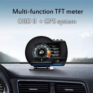 A500 Car OBD Multi-Function LCD Instrument Retrofit Head-Up Display Detector P6 RPM Water Temperature Turbo