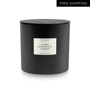 ENVIRONMENT Inspired by 5-Star Hotels WH Candle, 55oz Luxury Coconut Apricot Wax Candles for Home (Citrus | Lemongrass | Jasmine) Home Fragrance Products, 4 Wick Candle, Vegan & Cruelty-Free