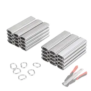 GJANSH 1000PCS / 2500 PCS C Clips Hog Rings Refill, 0.8'' Automatic Fastener Staples for Wire Fence, Poultry Caging, Upholstery (Rings Only, No Pliers) fathersdaygift