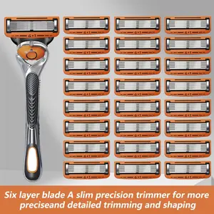 Men's Shaving Razor Set, 24 Replacement Blades, Sharp Stainless Steel Blade Handles, Skin-Friendly Design, Men's Grooming Essentials, Razors Set