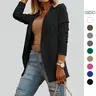 [No Button and Pocket] Imily Bela Womens Casual Long Sleeve Blazers Solid Color Blazer Work Office Open Front Blazer Conton Jacket