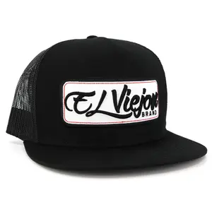 EVPatch Black (White Patch) flat visor hat