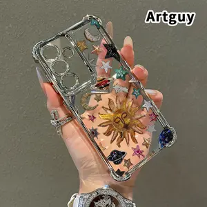 Celestial Emblem Array Pattern Phone Case Compatible with Samsung Galaxy S23 Ultra S24 Plus S25 S22+ FE Edge Electroplated Four-Corner Anti-Fall Protection Cellphone Cover