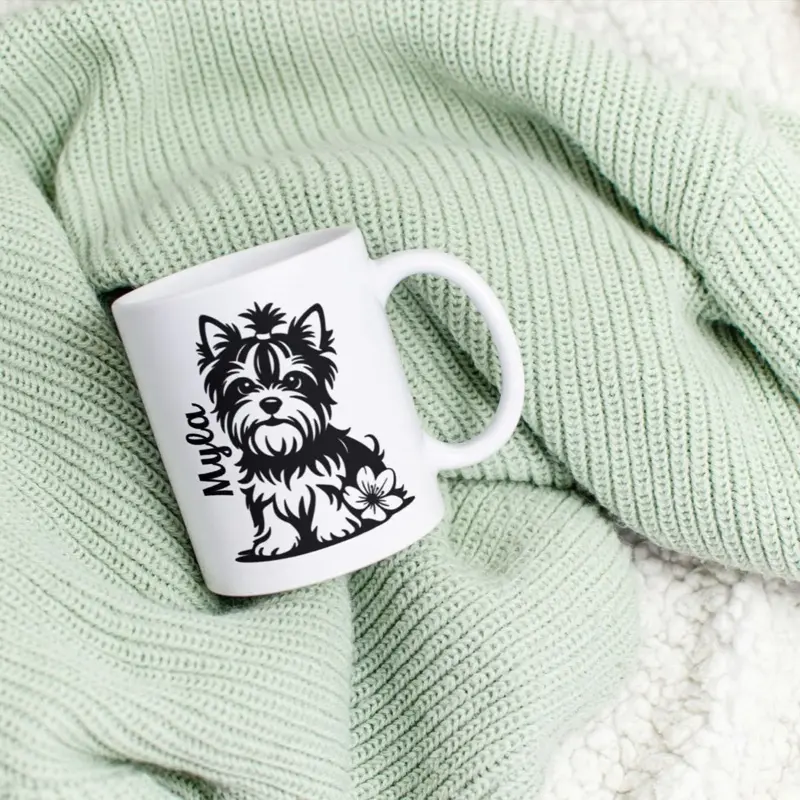 Personalized Yorkie Dog Decal | Custom Yorkshire Terrier Vinyl Sticker | Dog Mom Gift