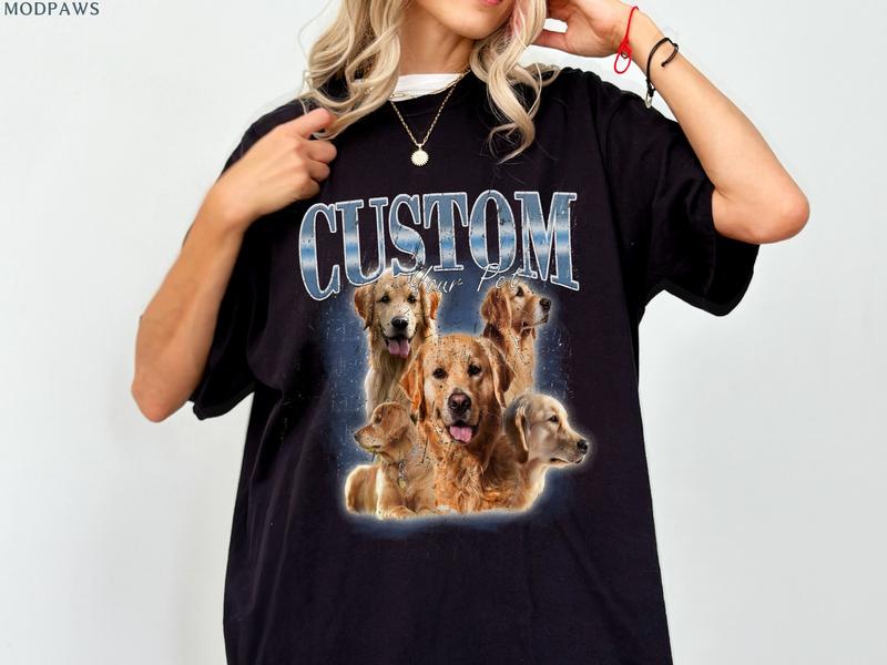 Custom Vintage Pet Shirt Pet Photo + Name Custom Dog Personalized Dog Shirt Custom Dog T Shirts For Humans Custom Cat Shirt 90's Tee  T-shirt, sweater and Hoodie