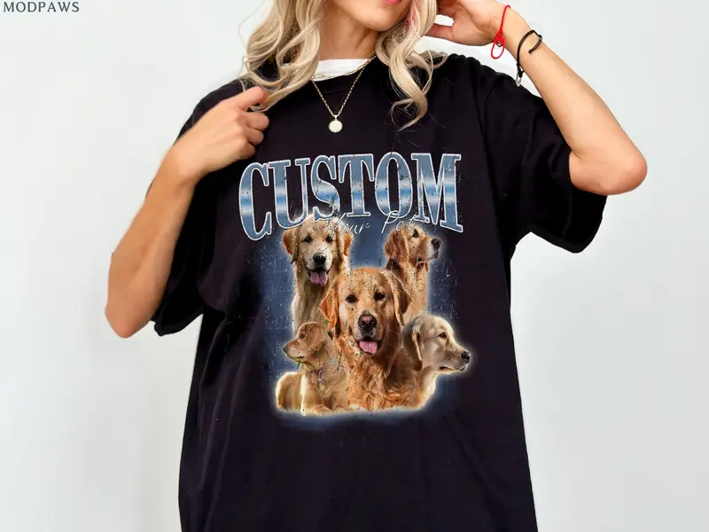 Custom Vintage Pet Shirt Pet Photo + Name Custom Dog Personalized Dog Shirt Custom Dog T Shirts For Humans Custom Cat Shirt 90's Tee  T-shirt, sweater and Hoodie