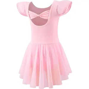 F-CPA09  Ballet Leotards for Girls Toddler Dance Leotards Short/Long Sleeve Skirt Ballerina Outfits