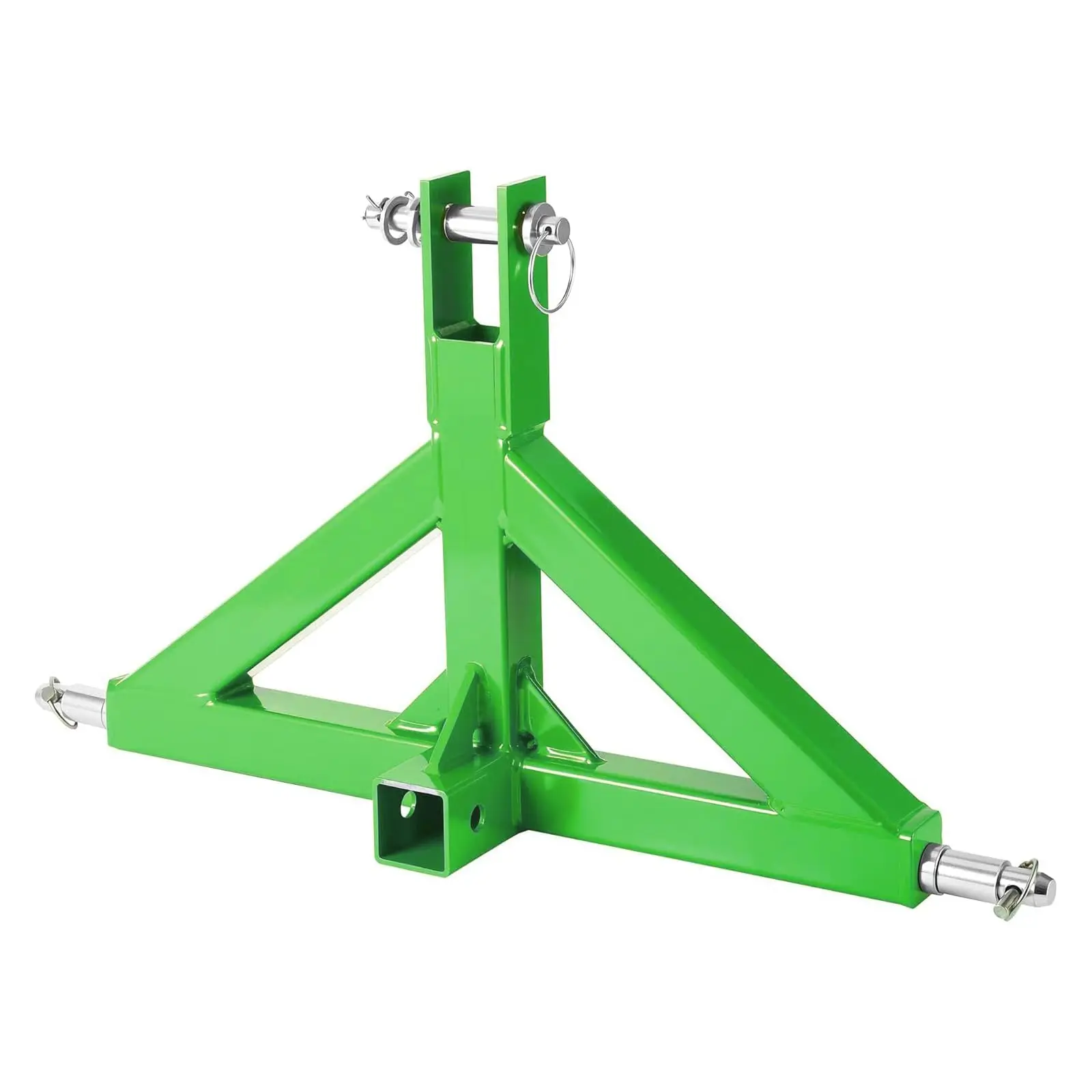 Heavy Duty 3-Point Quick Hitch for Category 1 Tractors, Drawbar Attachment with 2" Trailer Receiver, Towing Hook, Green