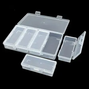 4 Adjustable Dividers Clear Plastic Storage Organizer Box, Craft & Sewing Supplies Container, Removable Compartments, Easy to Organize, Clear Plastic Containers