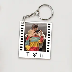 Personalized Photo Film Strip Acrylic Keychain, Custom Photo Booth Memories Keychain, Cute Couple Friendship Keepsake, Anniversary Valentine Gift