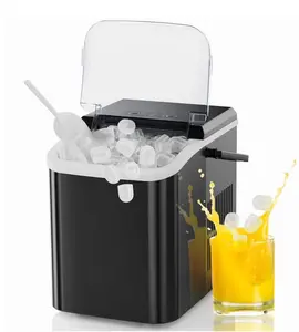 Countertop Ice Maker, 9 Bullet Ice Cubes in 6 Mins, 26lbs/24H, w/ Scoop & Basket, Black