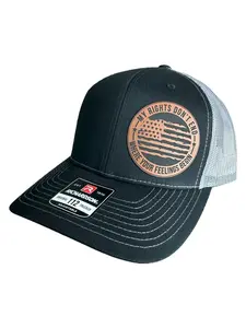 Richardson My Rights Don't End Where Your Feelings Begin Patch Hat 112 Adjustable Snapback Trucker Cap with American Flag Patriotic Gift for Father's Day for Dad
