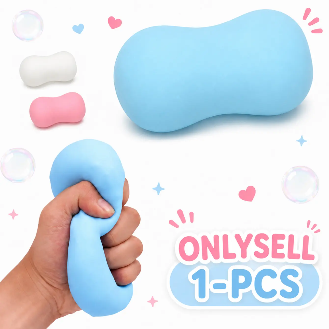 Clicking Sound Squishy Fidget Toy, Soap-Shaped Squeeze Toy with Small Blocks Inside, Soft Handheld Sensory Toy, 1-Piece Design for Tactile Play, Casual Fidgeting, Desk Use, Travel, Small Gifts, and Party Favor Bags