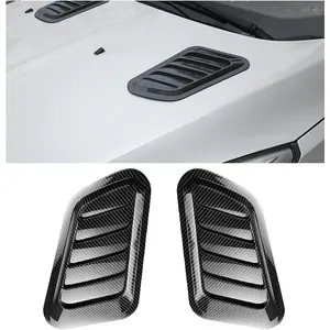 Hood Vents, 2 count Universal Hood Air Vents for  Hood Scoop, Bonnet Vent Hood Air Intake Trim Cover (Carbon Fiber)