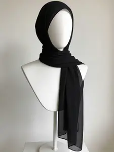 Women's Pure Color Chiffon Headscarf, Hijab, Soft Lightweight Fabric, Ideal for Daily Wear & Stylish Accessories, Perfect Gift Choice