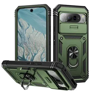 Shockproof Phone Case with Ring Holder, 360 Degree Rotatable Phone Protective Cover, Phone Accessories Compatible with Google Pixel 9 8 7 6, Casing