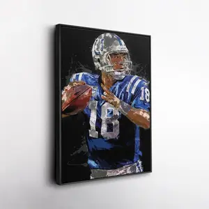 Peyton Manning Wall Art ? Indianapolis Colts Canvas Print, NFL Football Decor, Framed Poster Gift for Fan Room, Man Cave, or Office ( Unframed - Print Only )