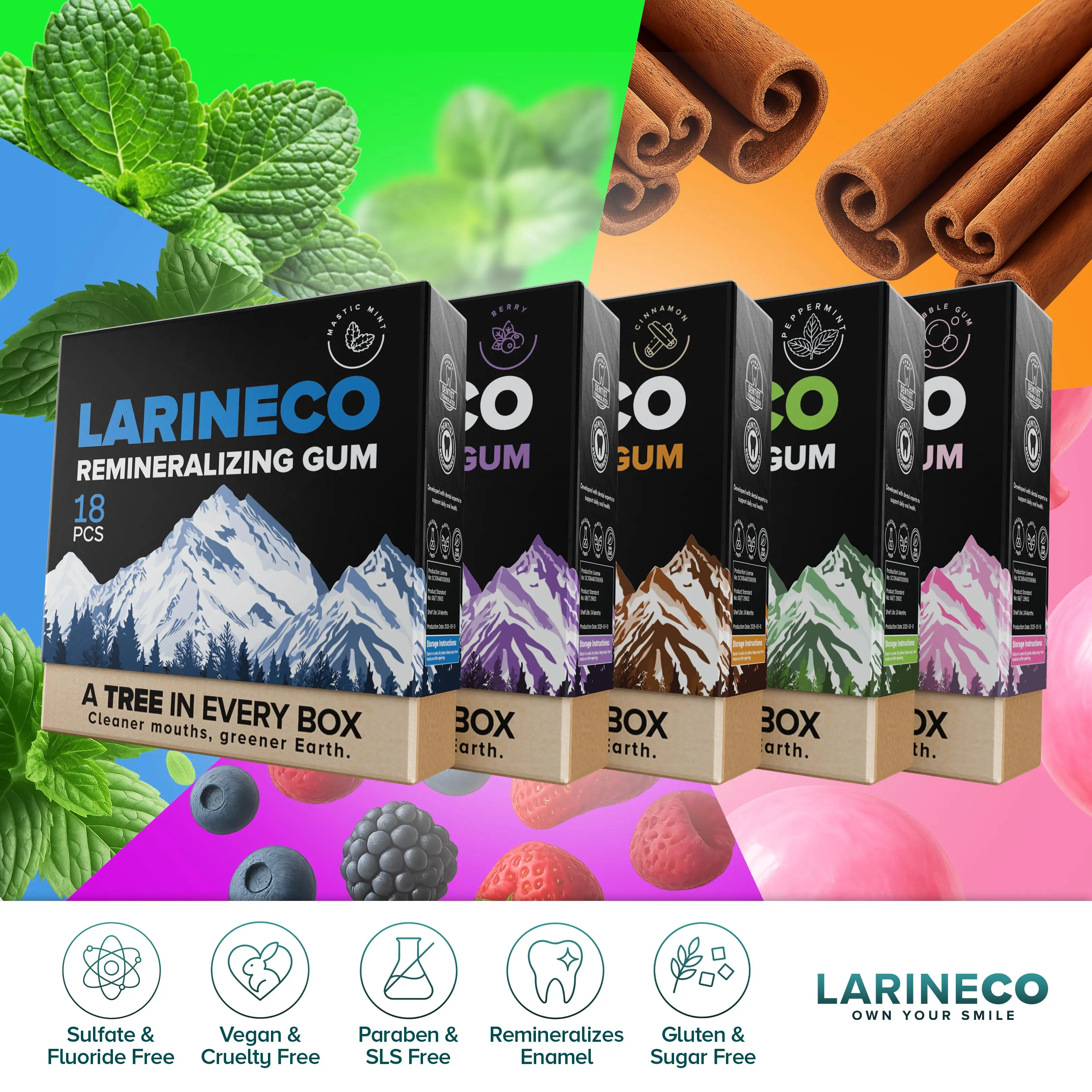 Larineco™️ - Remineralizing Gum (All Flavors Variant Pack) Larineco™️ - Remineralizing Gum (All Flavors Variant Pack)