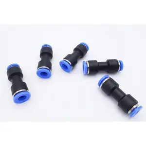 Push to Connect Fitting 1/4" Tube OD x 1/8" Tube OD Reducer, Pneumatic Air Water Straight Union Two Way Connector/Coupler (Pack of 5)