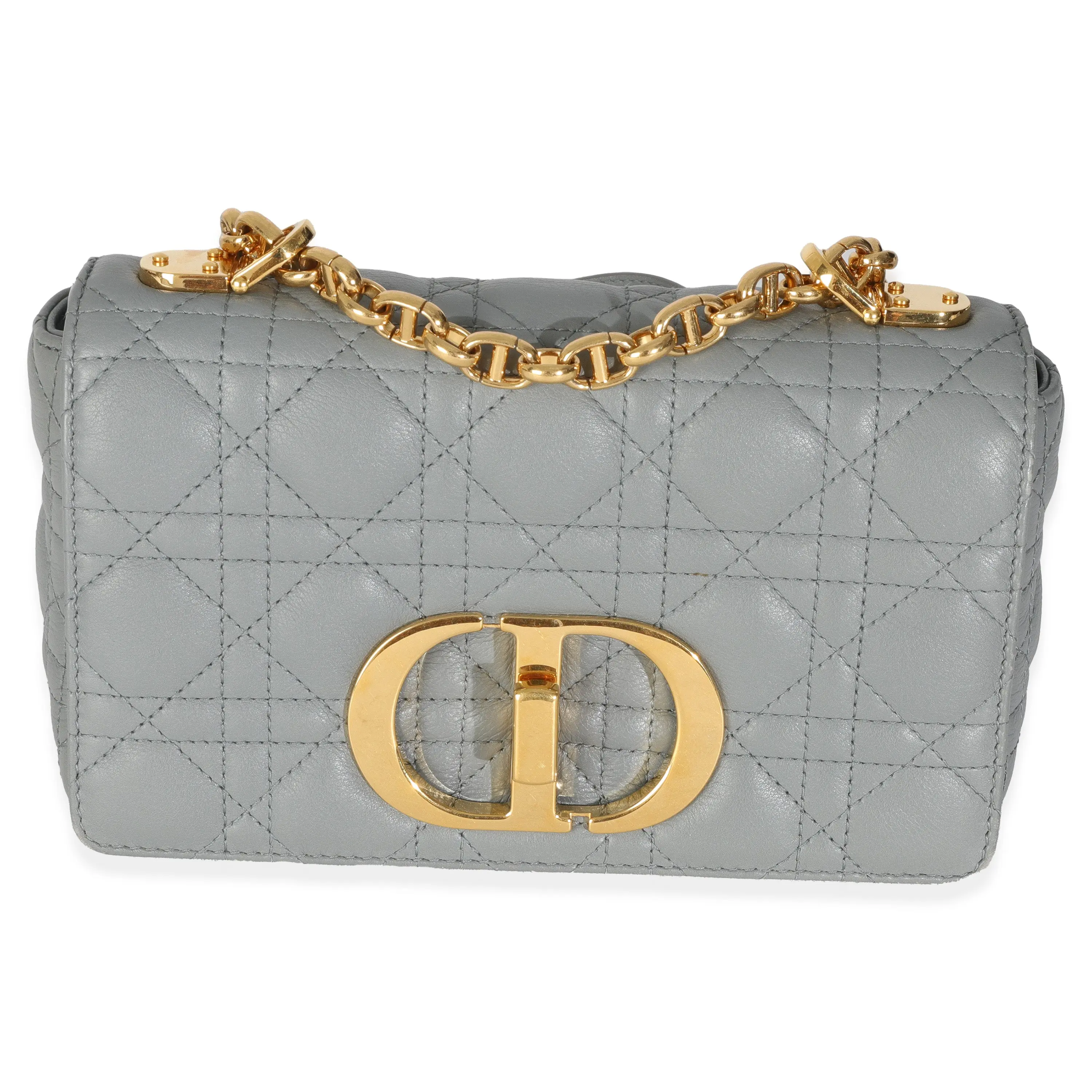 Blue Supple Calfskin Small Caro Chain Bag