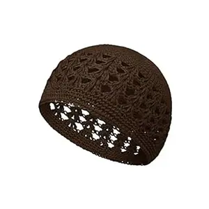 Unisex Crochet Beanie Hat Brimless Beanie Hats Muslim Men's Knitted Elastic Crochet Hat Spring Autumn Winter Warm Sports Cap