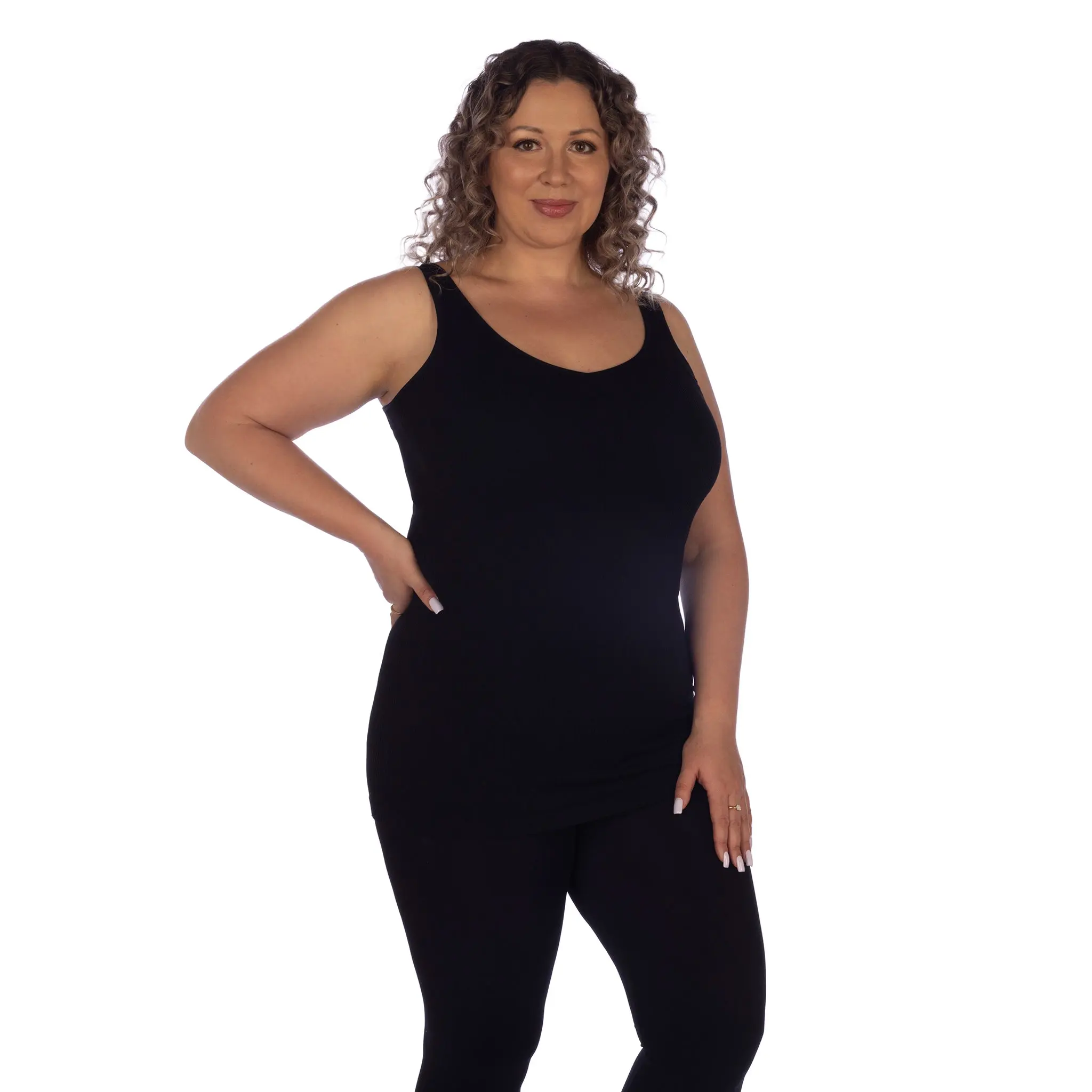 Soft Ribbed V Neck Tank Top