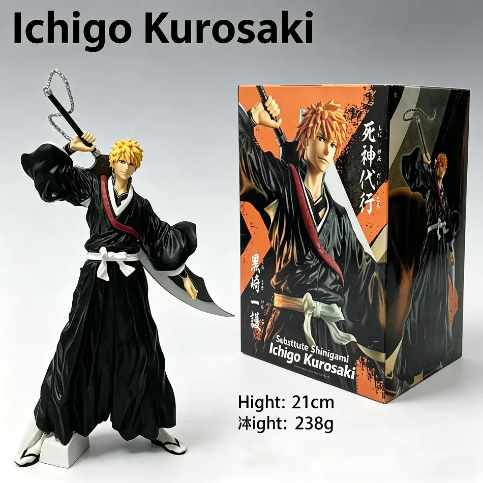 21cm Bleach Anime Figure Kurosaki Ichigo Action Figure Aizen Sousuke/Hitsugaya Toushirou Figurine PVC Model Collection Toy Gifts