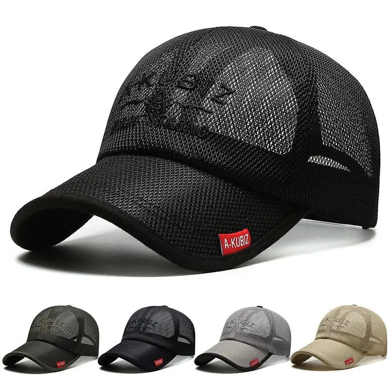 Unisex Full Mesh Breathable Baseball Cap - Embroidered Letter Patch, Adjustable Strap, UV Protection for Summer Streetwear & Outdoor Activities,summerwins