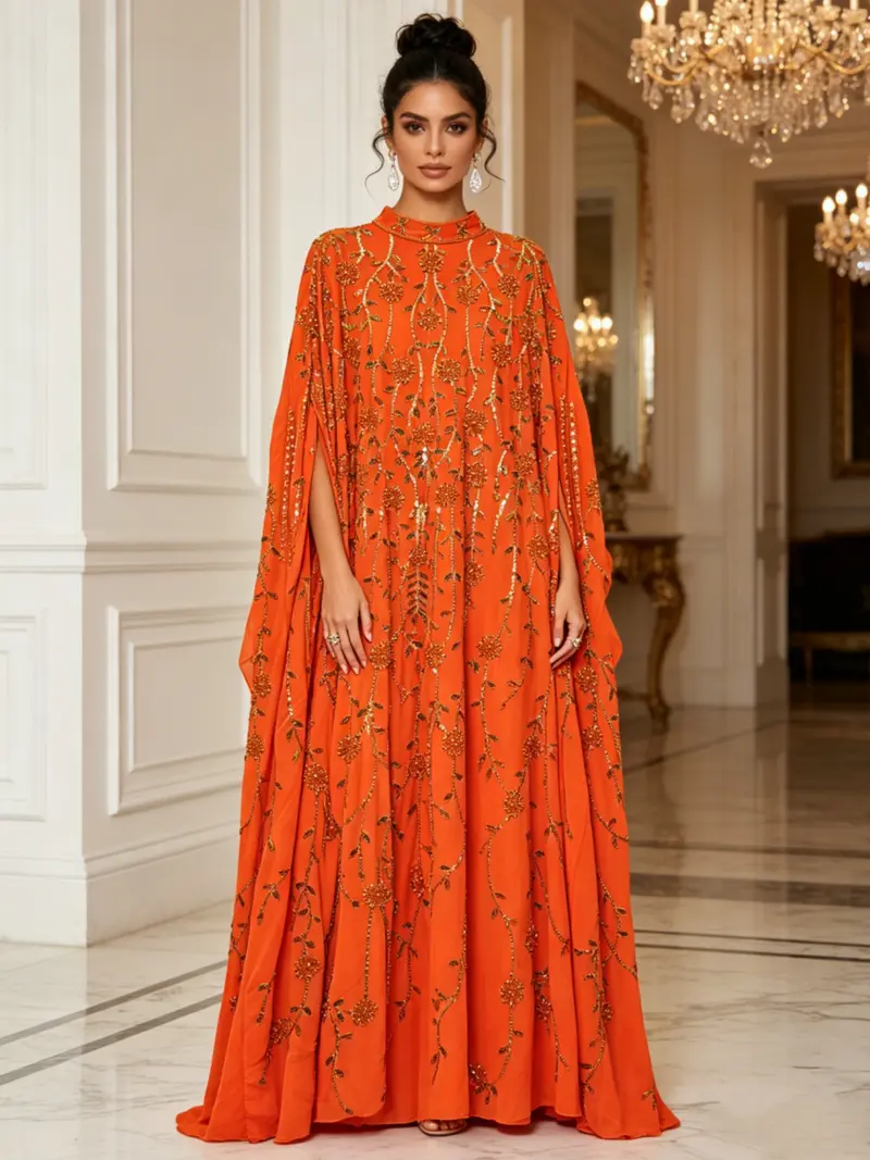 satin abaya with embellushed sleeves - TikTok Shop