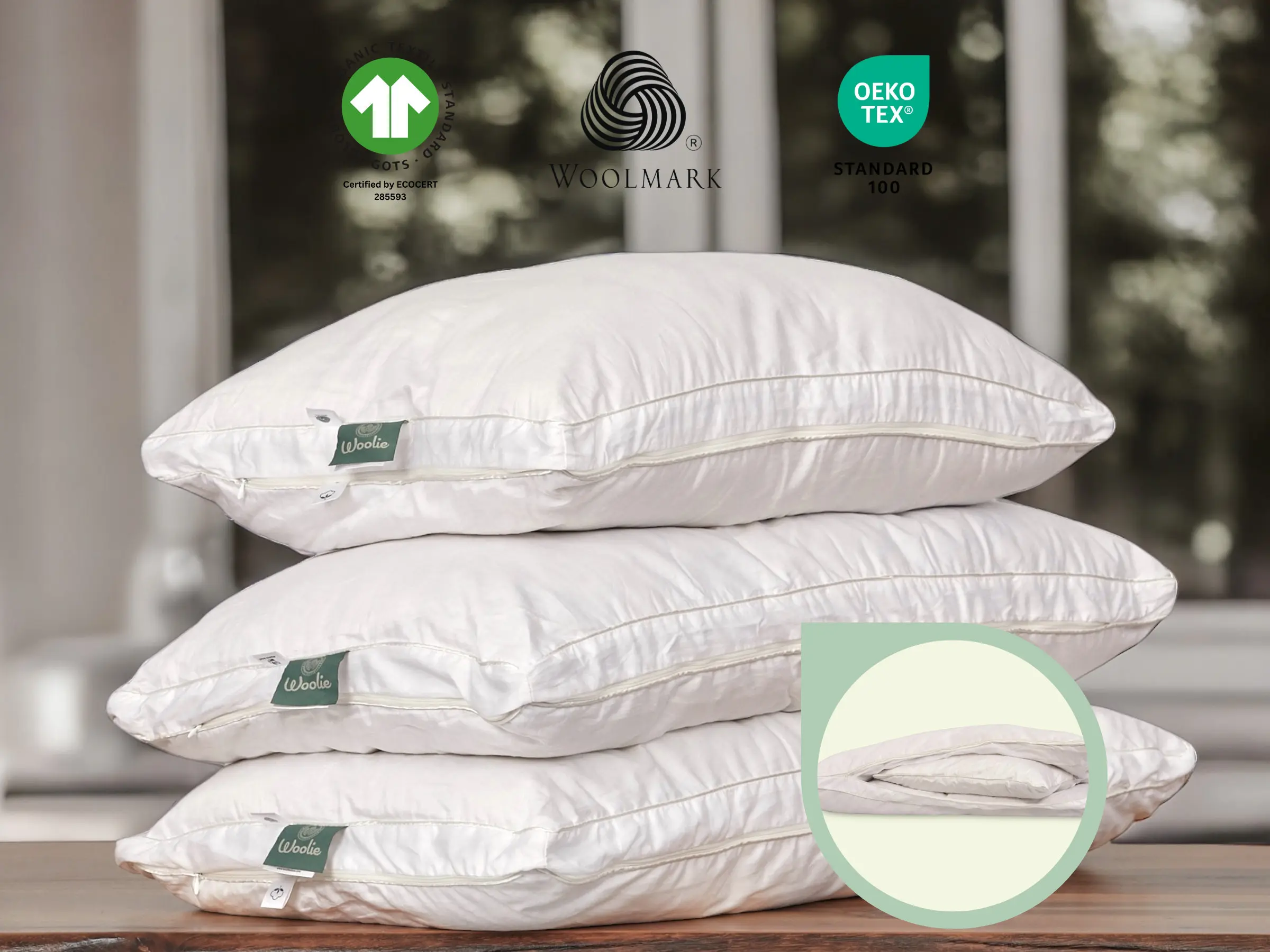 Organic Alpaca Wool Pillow for Sleeping and Neck Pain Relief, Natural Cooling for Hot Sleepers, Adjustable Pillow