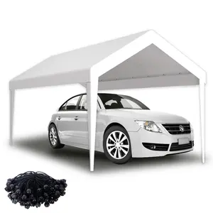 [LuckyNote] 10x20ft Carport Replacement Canopy Cover, Waterproof & UV Protected Tarp with 72 Elastic Buckles Suit for Garage Shelter, Frame is Not Included,white